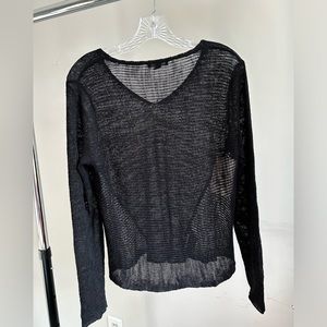 EILEEN FISHER Hi-Lo Hemp Blend Sheer Sweater. Size S